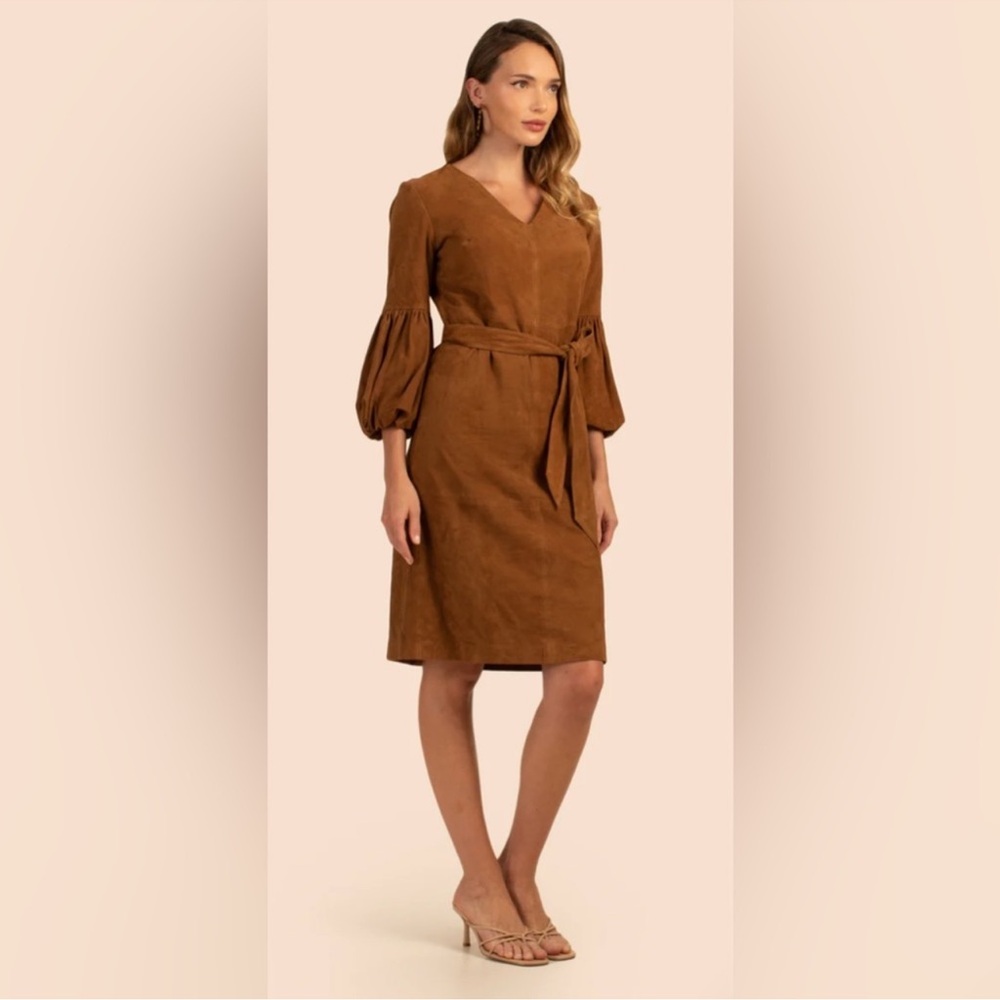 Trina Turk Priya Goat Leather Luxury Timeless
Sheath Silhouette Dress